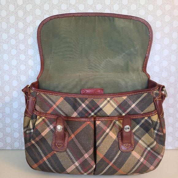 Dooney and Bourke Plaid Coated Canvas Bag w/ Adjustable Shoulder Strap - Picture 10 of 16